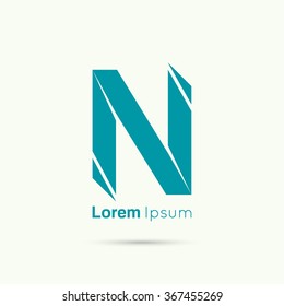 Abstract vector logo design template. Corporate Identity, letter n