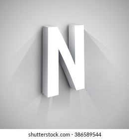 Abstract Vector Logo Design Template. Creative 3d Concept Icon. Letter N Stylization 