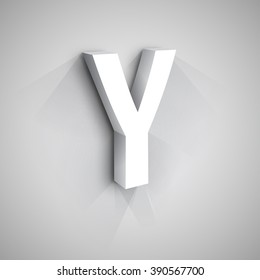 Abstract Vector Logo Design Template. Creative 3d Concept Icon. Letter Y Stylization 