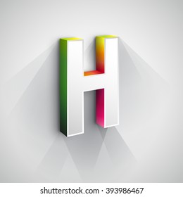 Abstract Vector Logo Design Template. Creative 3d Concept Icon. Letter H Stylization 