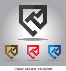 abstract vector logo design template shield