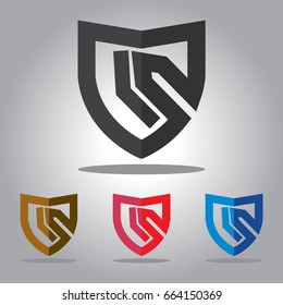 abstract vector logo design template shield