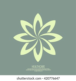 Abstract vector logo element. Lotus flower icon.