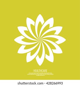 Abstract vector logo element. Lotus flower. 