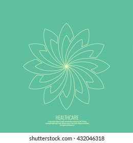 Abstract vector logo element. Lotus flower. 