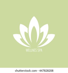 Abstract vector logo element. Lotus flower icon. 