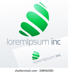 Abstract vector logo. Emblem for Ecology, Pharmacy, Cosmetic activity