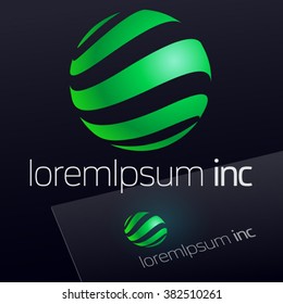Abstract vector logo. Emblem for Ecology, Pharmacy, Cosmetic activity