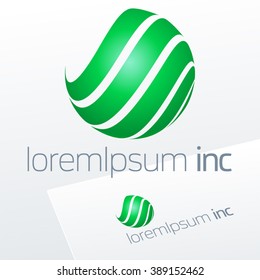 Abstract vector logo. Emblem for Ecology, Pharmacy, Cosmetic activity
