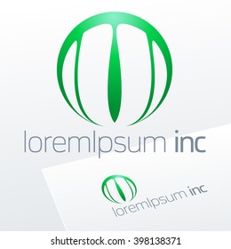 Abstract vector logo. Emblem for Ecology, Pharmacy and Cosmetic 