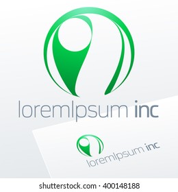 Abstract vector logo. Emblem for Ecology, Pharmacy and Cosmetic