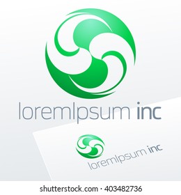 Abstract vector logo. Emblem for Ecology, Pharmacy and Cosmetic