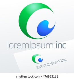 Abstract vector logo. Emblem for Ecology, Pharmacy, Cosmetic activity