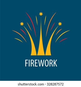 Abstract vector logo fireworks in the form of a crown