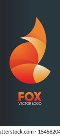 Abstract vector logo fox. Vector illustration of a fox. Creative logo fox. Cute red fox