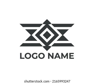 Abstract vector logo Geometric concept logo with Black Color in luxury style. Square vector element Logo Design
