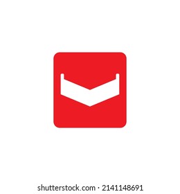 Abstract vector logo at a glance forms a downward arrow and forms the letter V or U.