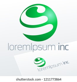 Abstract Vector Logo. Green Sign for Ecology, Pharmacy and  Cosmetic activity