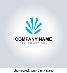 Abstract vector logo icon Company Name and Slogan. Design Dynamic Shaped logo Template for your brand. Creative logo concepts with Icon symbol. Business name with Tagline 