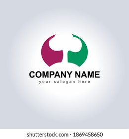 Abstraktes Vektorlogo Symbol Firmenname und Slogan. Design Dynamic Shaped Logo Template für Ihre Marke. Kreative Logokonzepte mit Symbolsymbol. Firmenname mit Tagline 