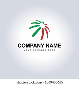 Símbolo abstracto del logotipo vectorial icono Nombre de la compañía y eslogan. Diseñar plantilla de logotipo con forma dinámica para su marca. Conceptos de logotipo creativo con símbolo Icon. Nombre comercial con Tagline 