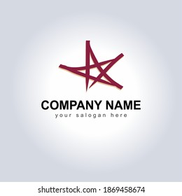 Símbolo abstracto del logotipo vectorial icono Nombre de la compañía y eslogan. Diseñar plantilla de logotipo con forma dinámica para su marca. Conceptos de logotipo creativo con símbolo Icon. Nombre comercial con Tagline 