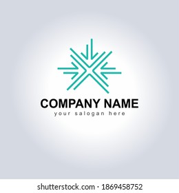 Abstraktes Vektorlogo Symbol Firmenname und Slogan. Design Dynamic Shaped Logo Template für Ihre Marke. Kreative Logokonzepte mit Symbolsymbol. Firmenname mit Tagline 