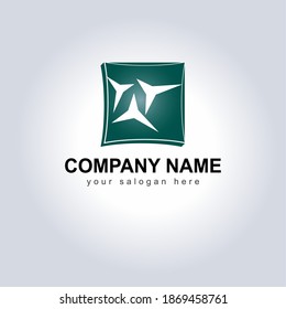 Abstract vector logo icon Company Name and Slogan. Design Dynamic Shaped logo Template for your brand. Creative logo concepts with Icon symbol. Business name with Tagline 