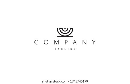 Abstract vector logo image of coffee cup in a linear style