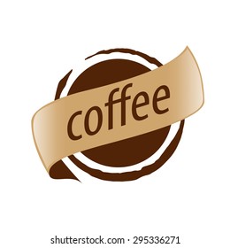 Abstract vector logo imprint coffee