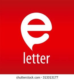 Abstract vector logo letter E on a red background