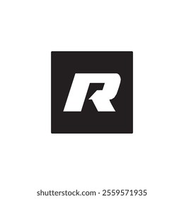 Abstract vector logo of letter R. For apparel, clothing, racing, or surfing brands.