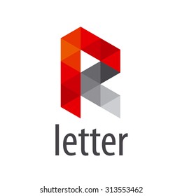Abstract vector logo letter R modules