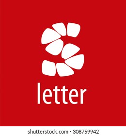 Abstract vector logo letter S on a red background