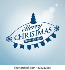Abstract vector logo for Merry Christmas and New Year