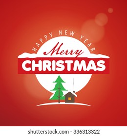 Abstract vector logo for Merry Christmas and New Year