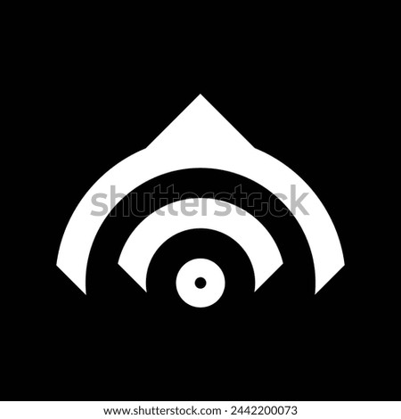 abstract vector logo monogram design. white with black background.