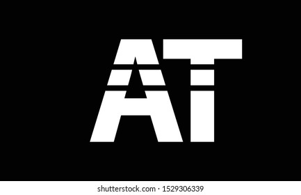 AT abstract vector logo monogram template
