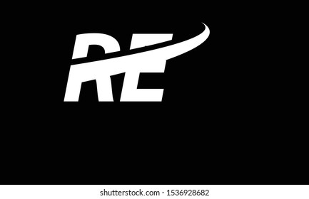 RE abstract vector logo monogram template