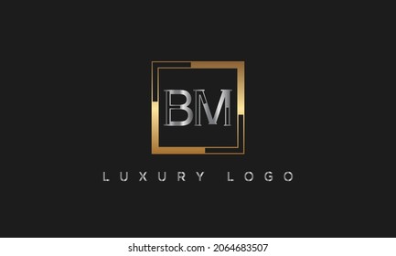 abstract vector logo monogram template BM MB B M