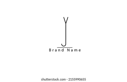 abstract vector logo monogram template YJ JY Y J