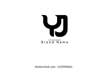 abstract vector logo monogram template YJ JY Y J