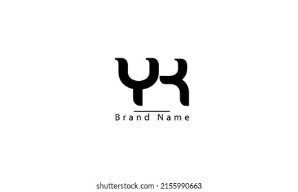 abstract vector logo monogram template YK KY Y K 