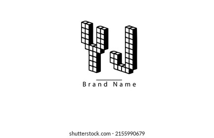 abstract vector logo monogram template YJ JY Y J