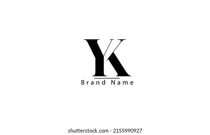 abstract vector logo monogram template YK KY Y K 