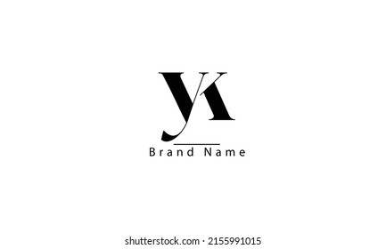 abstract vector logo monogram template YK KY Y K 
