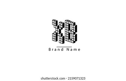 abstract vector logo monogram template XB BX X B