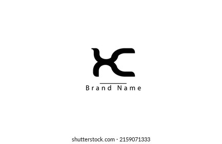 abstract vector logo monogram template XC CX X C