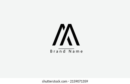 abstract vector logo monogram template AA A