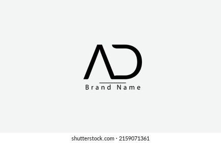 abstract vector logo monogram template AD DA A D